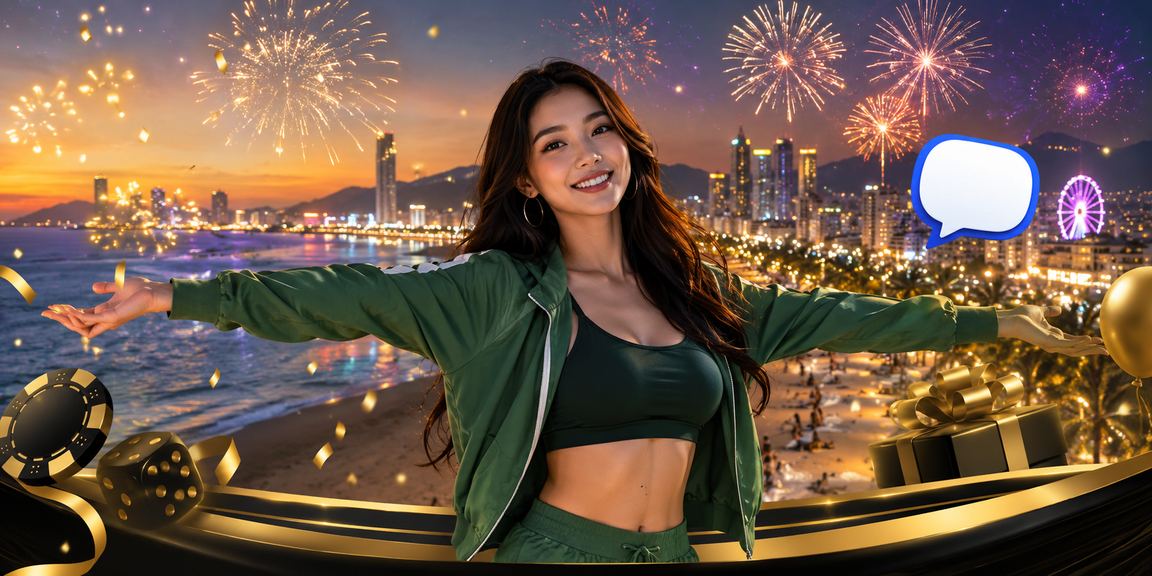Không gian giải trí casino và cá cược sôi động tại bãi biển Đà Nẵng về đêm