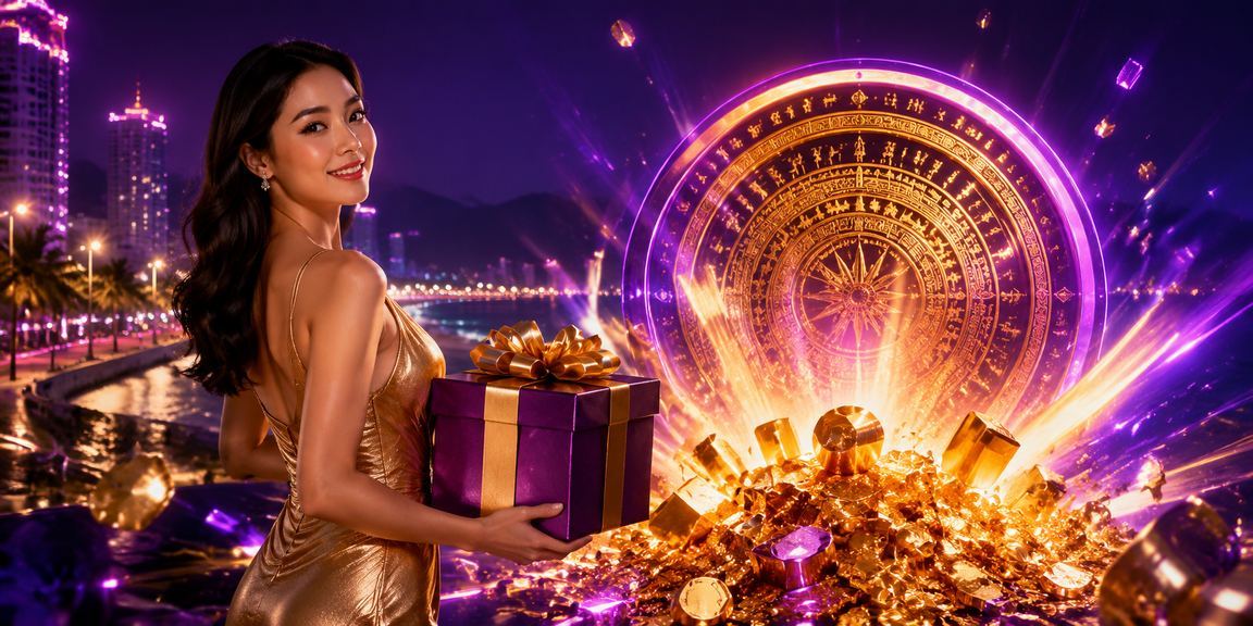 Ánh đèn neon rực rỡ tại Nha Trang gợi không khí cá cược sôi động về đêm